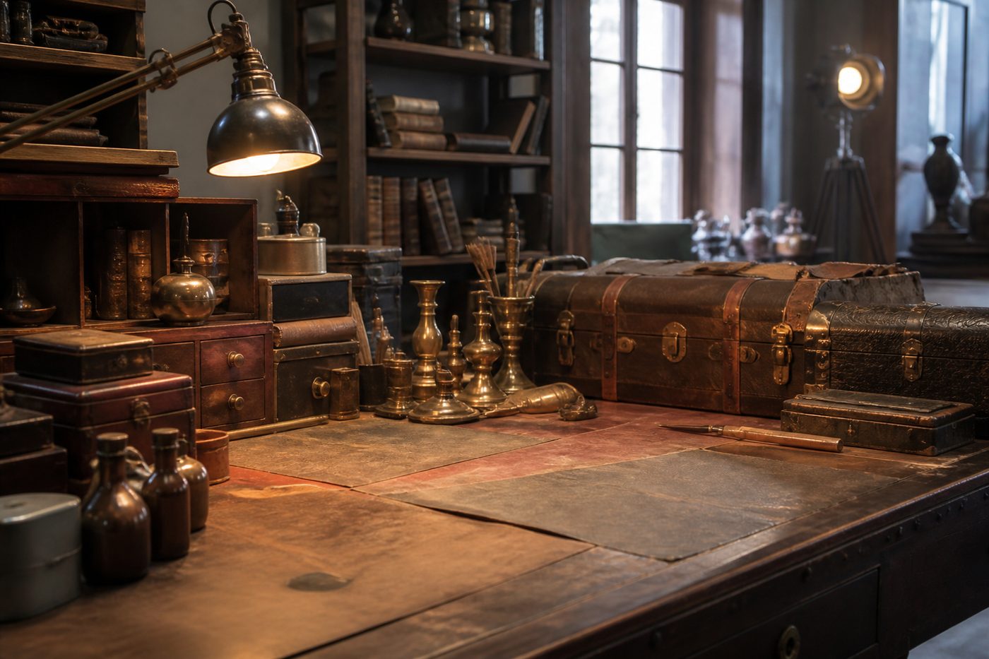 Props on a workshop bench
