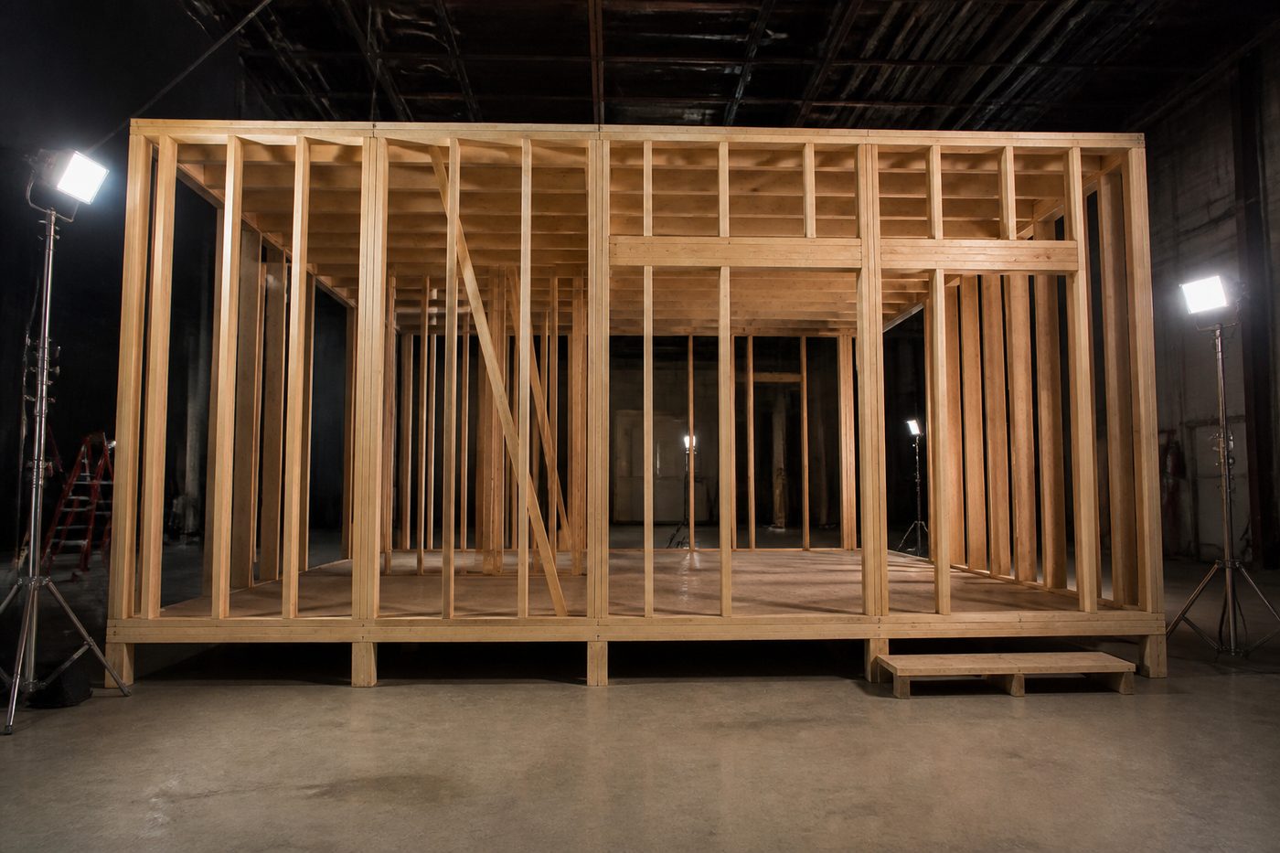 Film set timber framing used to illustrate craft-focused London days